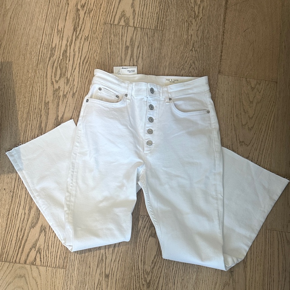 Rag & Bone White High-Waisted Women Jeans